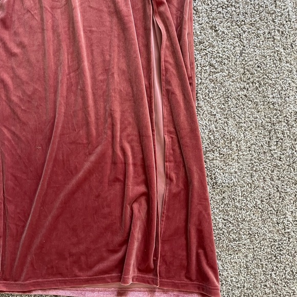 Jessakae | Everly Pink Velvet Flutter Sleeve Maxi Dress Gown Bridesmaid Formal - Picture 5 of 9